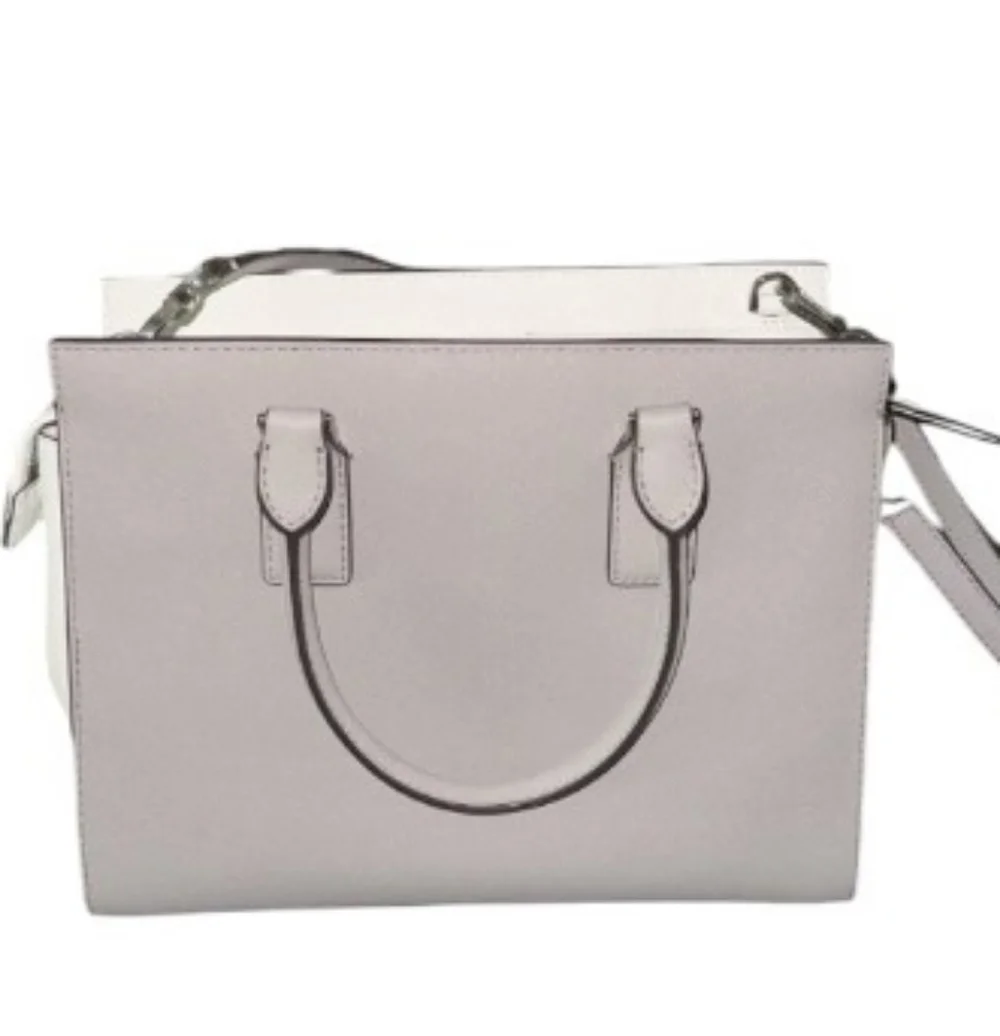 NEW Kate Spade ♠️ Cameron Medium gray white colorblock Leather Satchel BAG